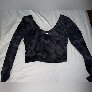 Lululemon Align Long Sleeve Shirt in Diamond Dye Pitch Graphite Grey